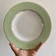 Set of 6 old mint and white hollow plates, the Amandinoise
