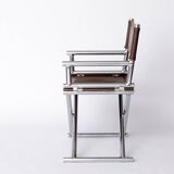 Set of 6 Vintage Safari Folding Chairs – Chrome Frame – 1970s/1980s