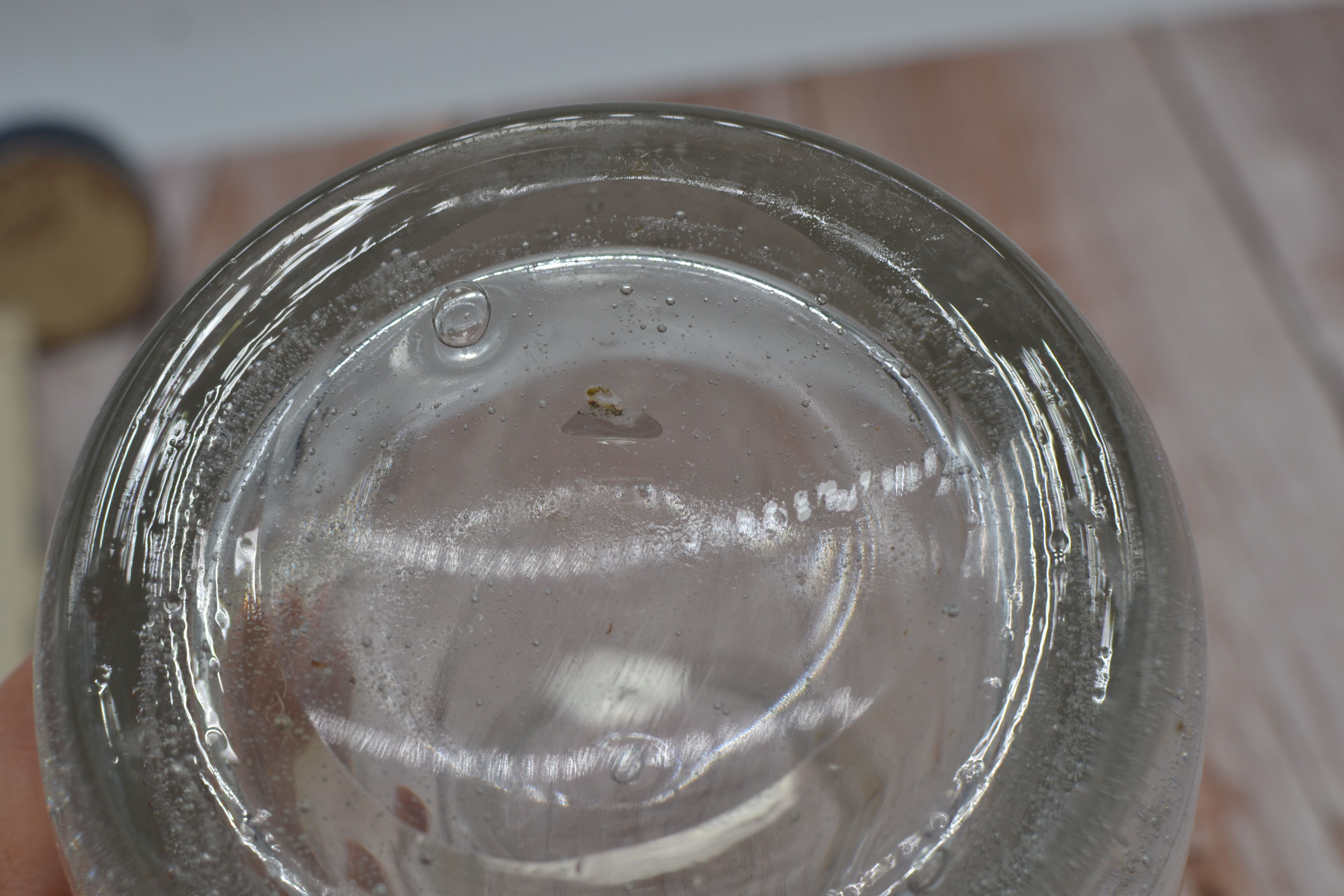 Blown glass jar with original cap
