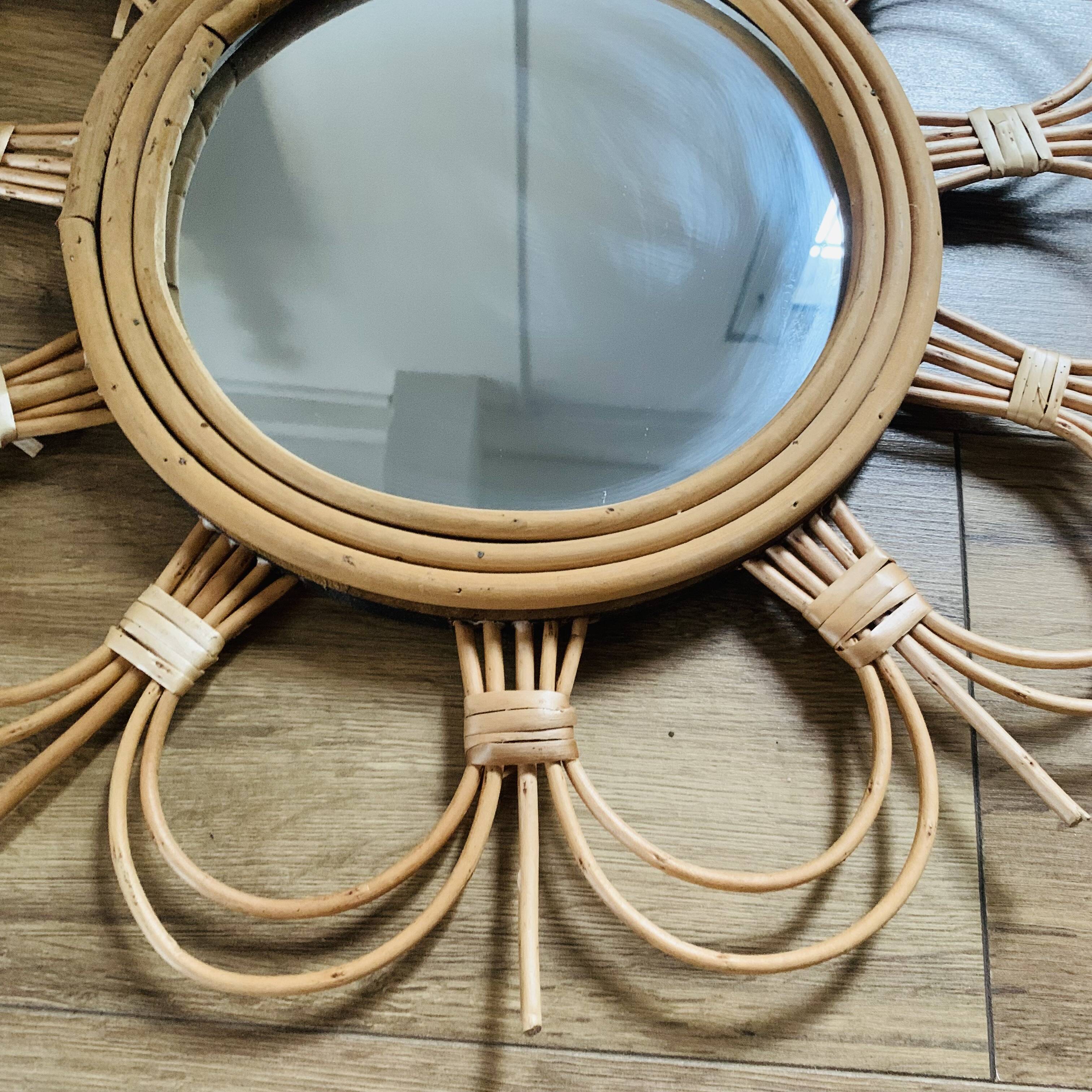 Vintage rattan mirror