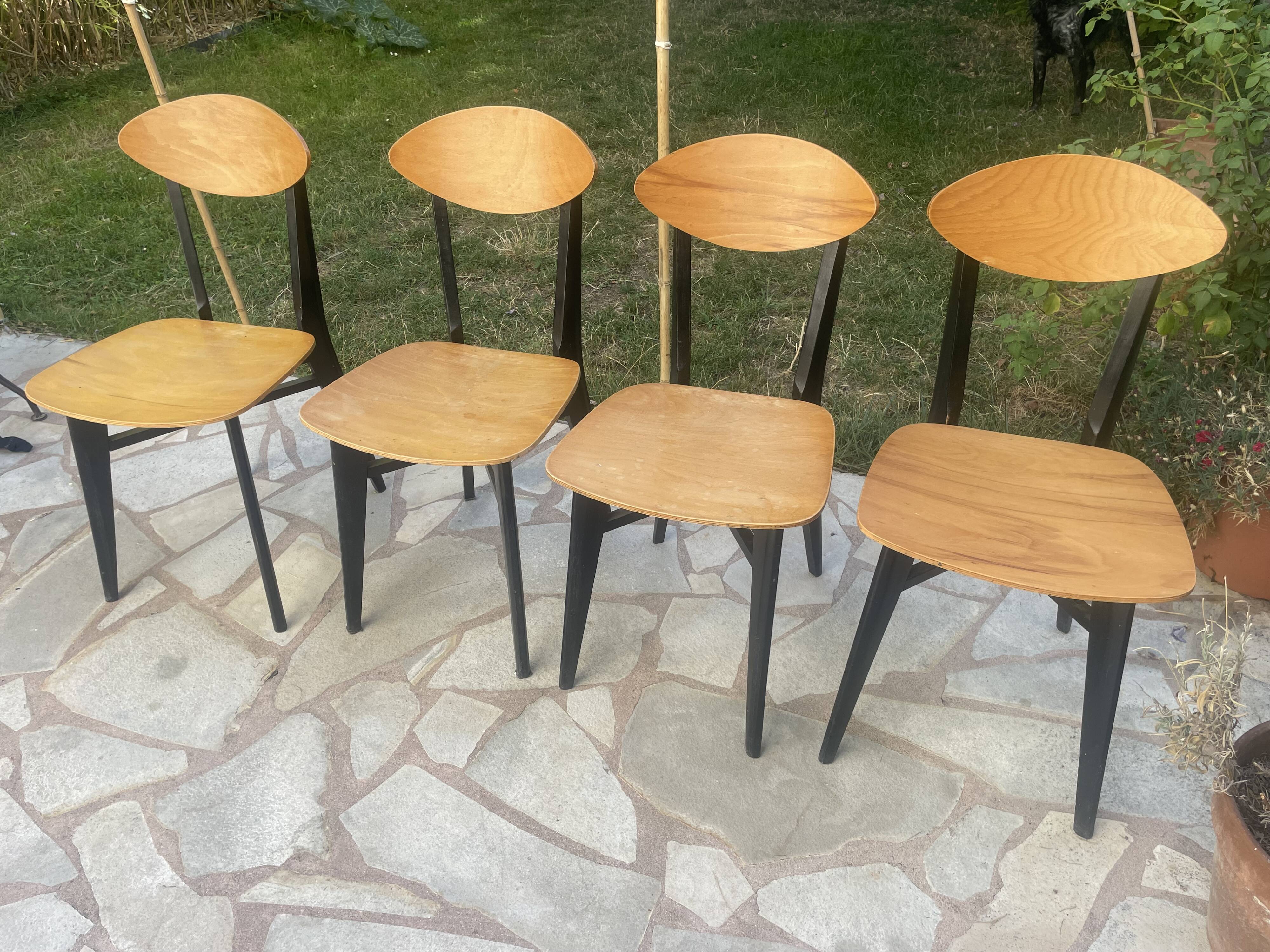 4 Scandinavian chairs type Kneuzzargenstull