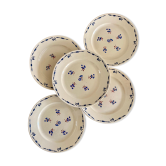 Set of 5 vintage K&G Lunéville plates