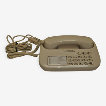 Téléphone bakélite ancien ivoire à touche PTT Chorus vintage filaire