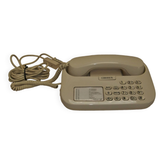 Téléphone bakélite ancien ivoire à touche PTT Chorus vintage filaire