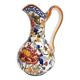 Gien earthenware ewer pitcher peony deco