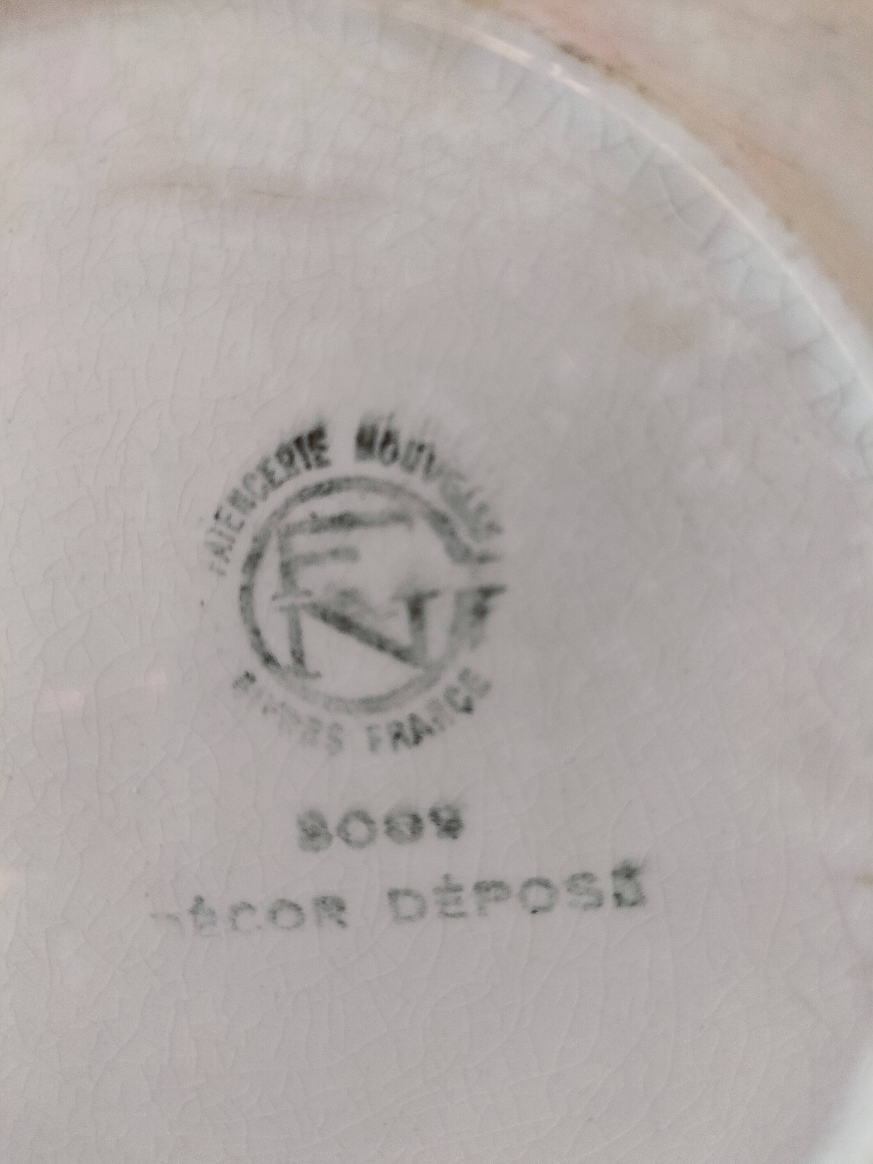 Set of 6 soup plates Faïencerie Nouvelle Givors from the 50s