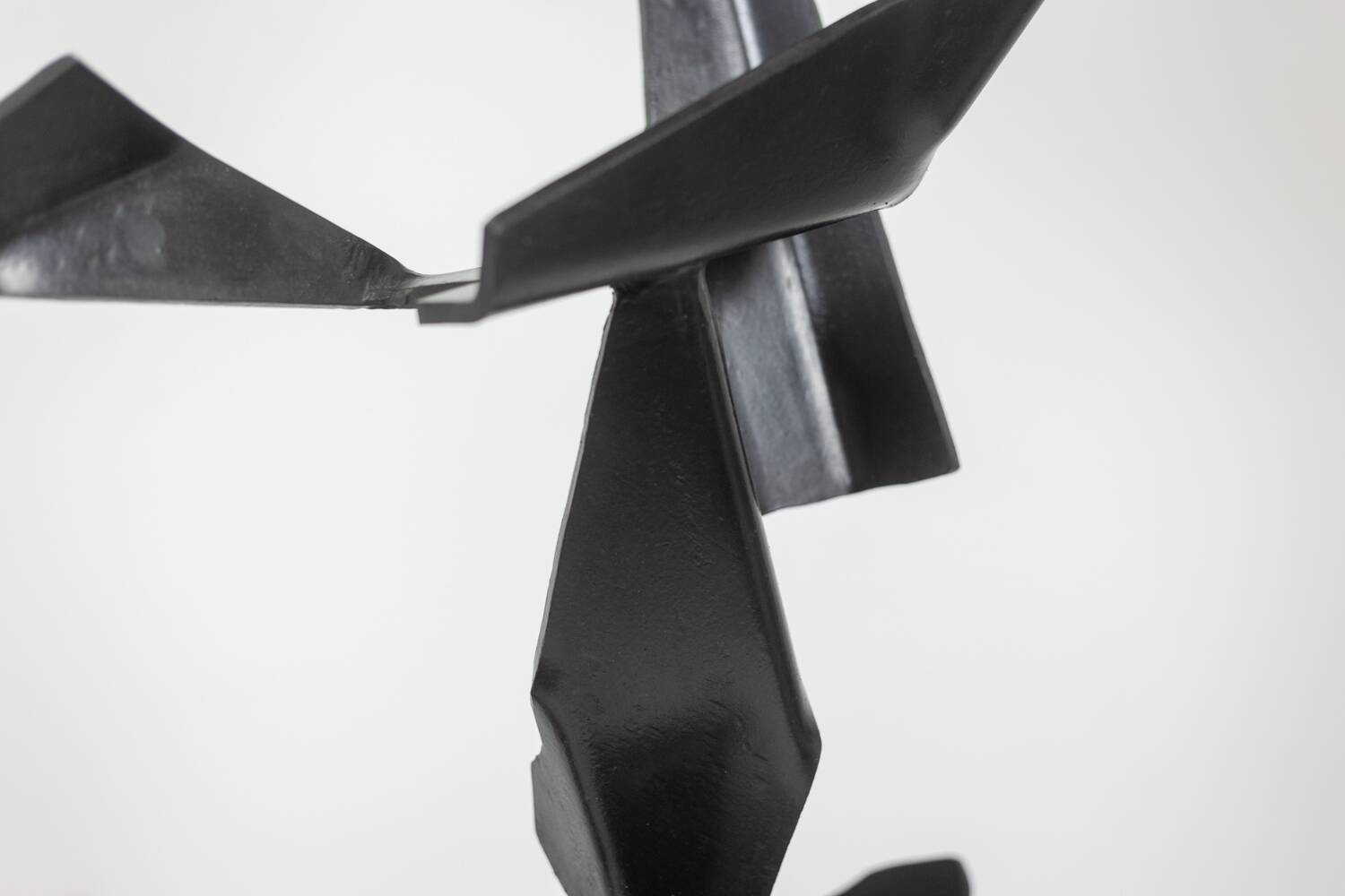 Jean Campa. Geometric sculpture in polished metal. 1980s.