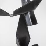 Jean Campa. Geometric sculpture in polished metal. 1980s.