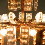 Midcentury gold crystal suspension by Orrefors, Fagerlund