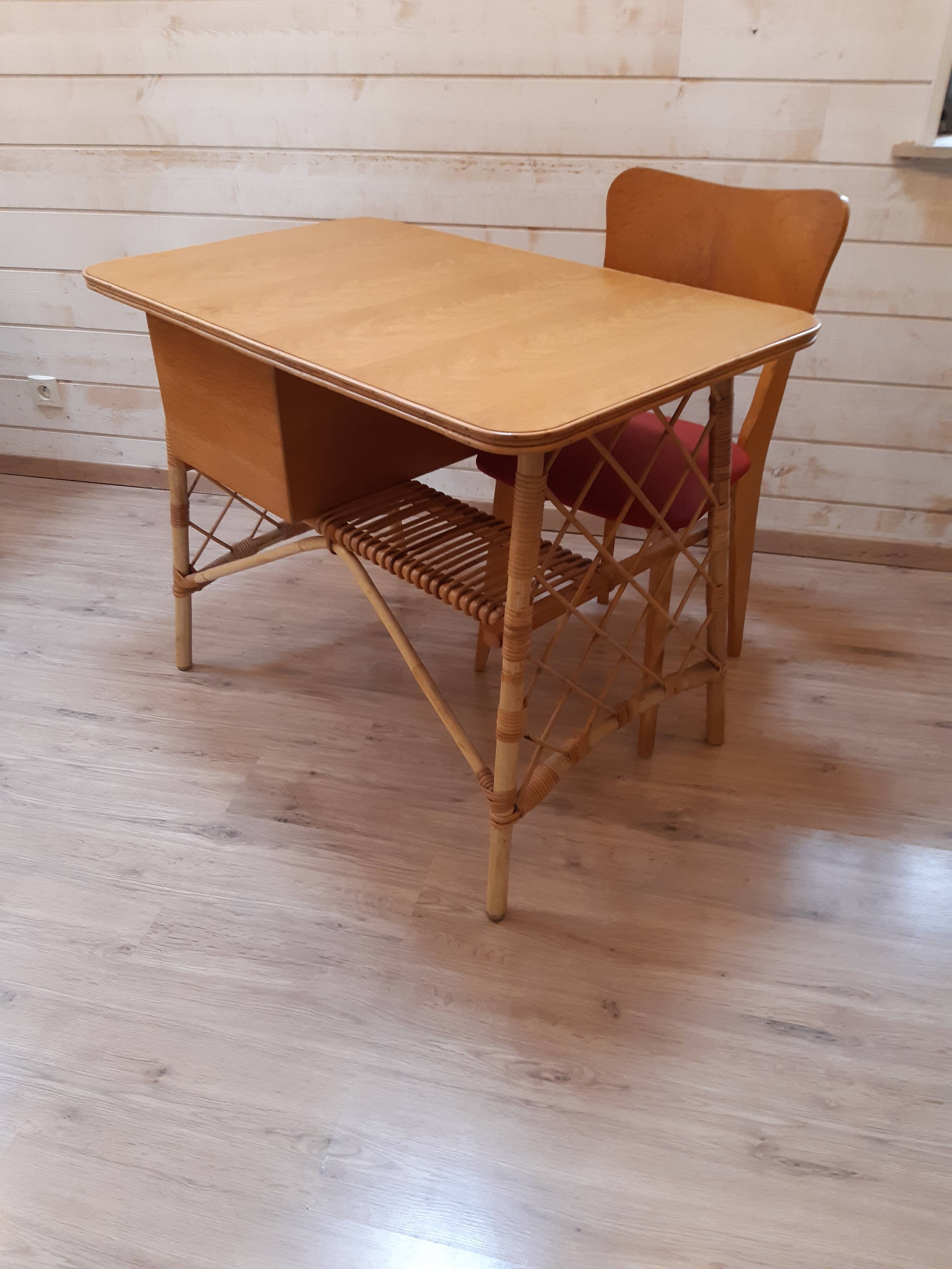 Rattan office by Louis Sognot