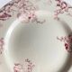 Set of 6 flat plates KG Lunéville Terre de fer, "Fontainebleau", pink, 19th century