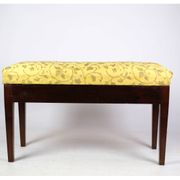 Piano bench / stool in mahogany with light floral fabric from around 1910