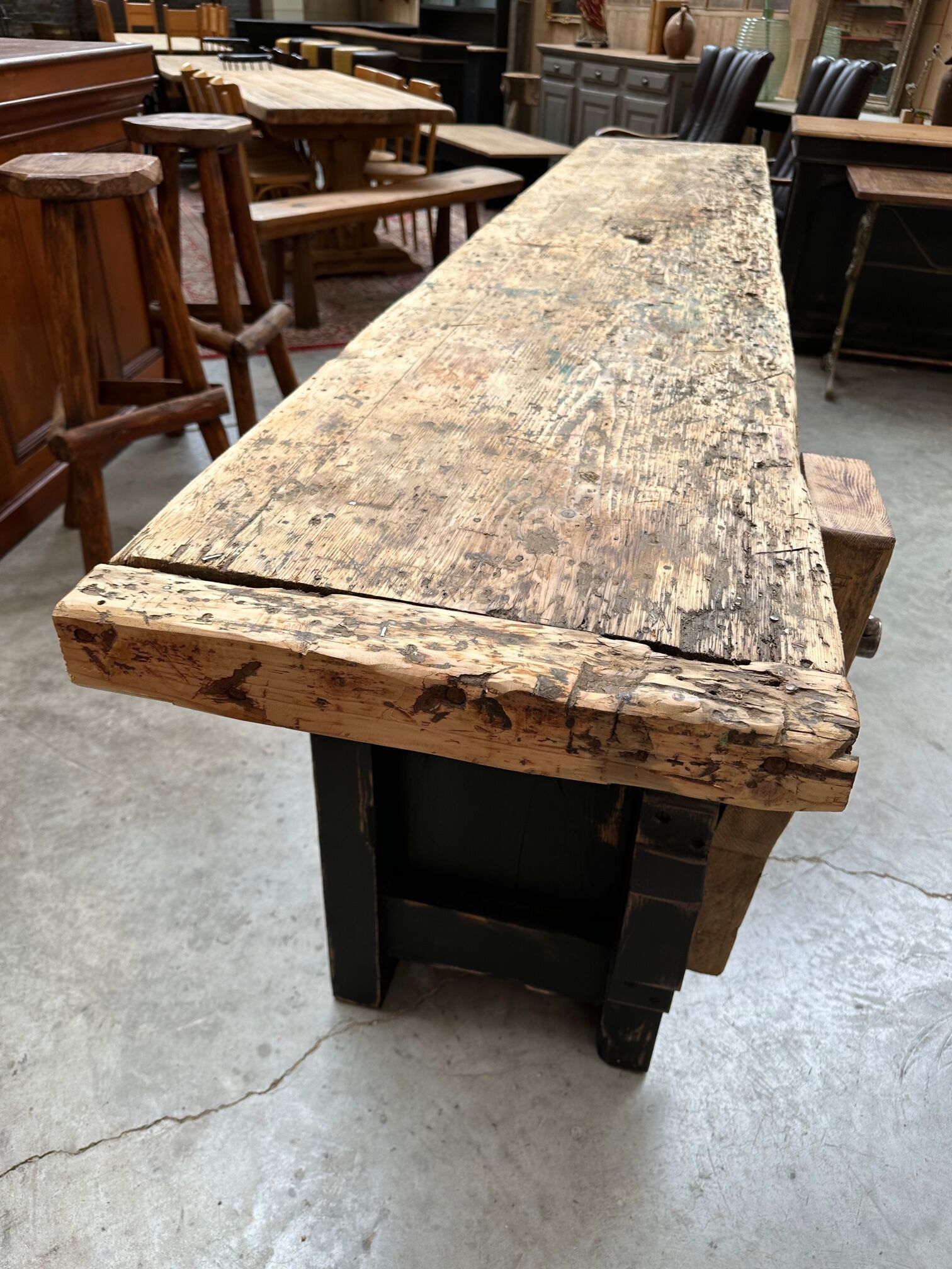 Patinated workbench