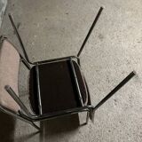 1970s designer chairs in metal and fabric