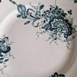 Set of 6 old flat ironstone plates from St Amandinoise, Louis XV