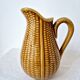 Ceramic "corn grain" pitcher in slip - Vintage
