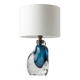 Orrefors Swedish Modern Blue Cased Glass Table Lamp Numbered 1950s