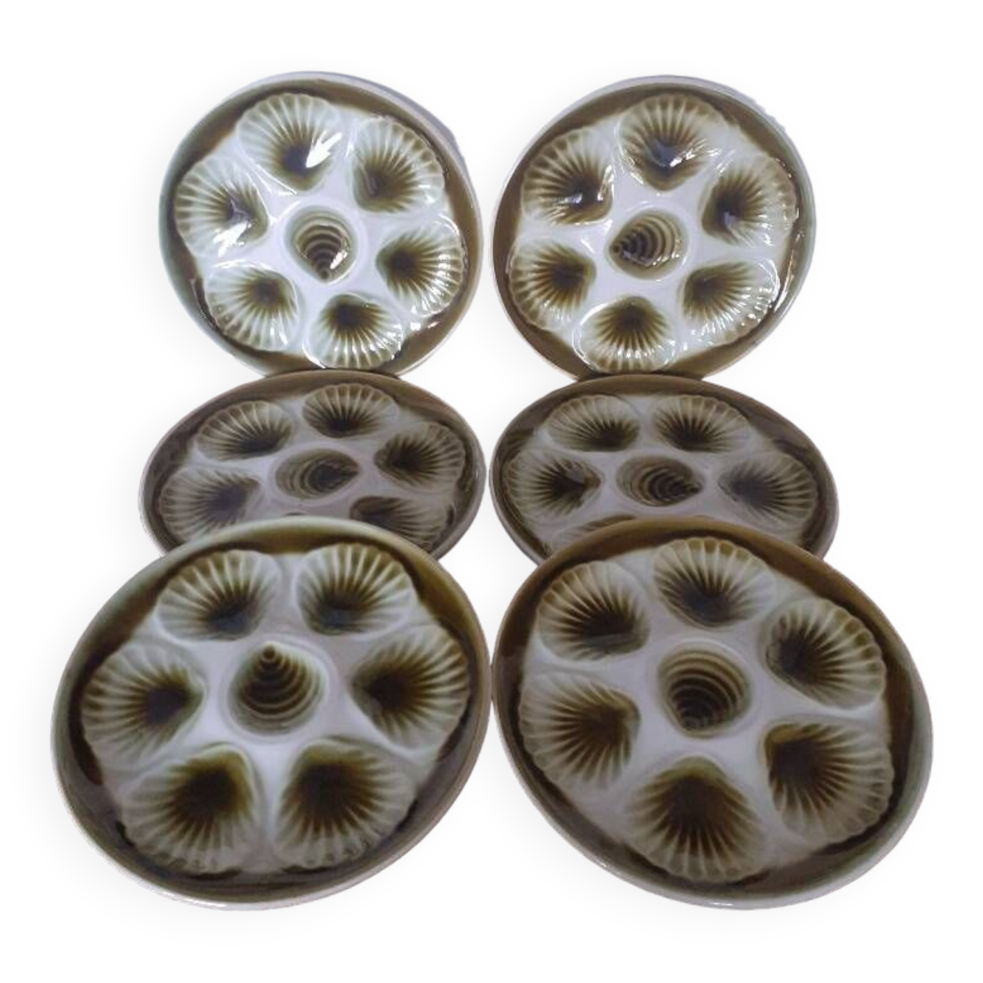 set of 6 oyster plates - Moulin des loups
