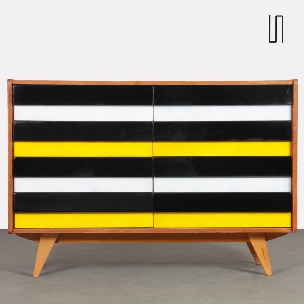 Commode jaune et noire, modèle U-453,  par Jiri Jiroutek, 1960