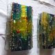 Pair of raak glass appliques, Willem Van Oyen, Chartres model