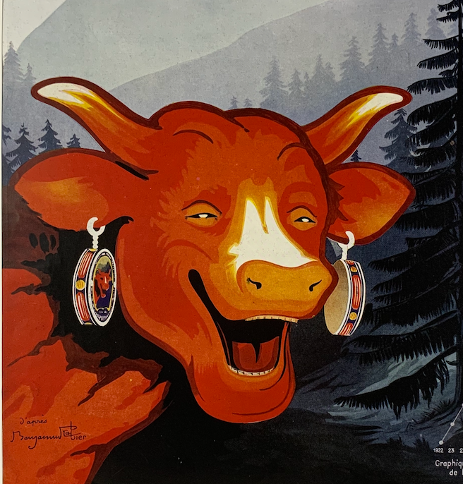 Original advertising lithograph "The Laughing Cow" - Rare proof before publication around 1930