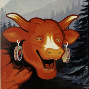 Original advertising lithograph "The Laughing Cow" - Rare proof before publication around 1930
