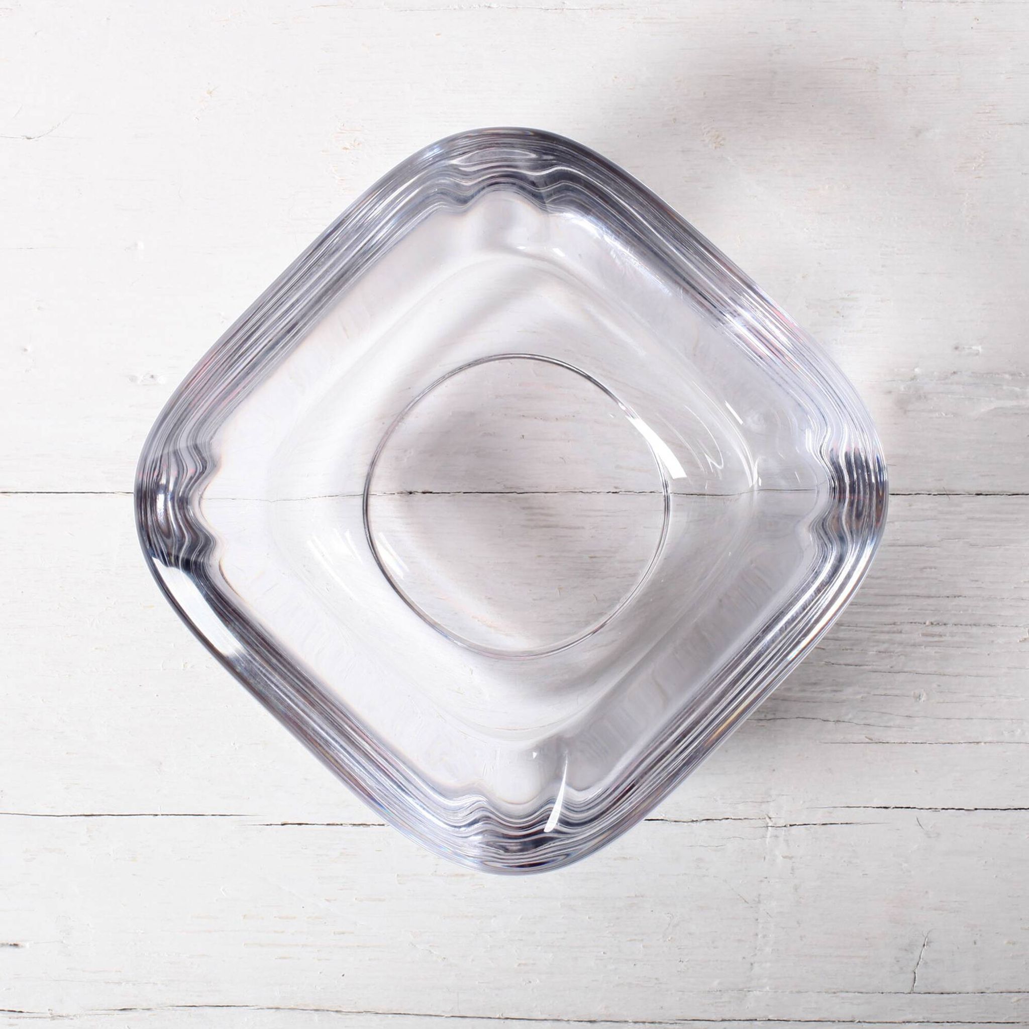 Vintage Heavy Crystal Ashtray / Vannes Le Chatel Crystal / France / 1980s