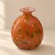 Round blown glass vase with speckled decoration — Mdina Glass, Malta, 1970s