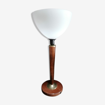 Lamp art deco foot wood Unilux opaline washbasin