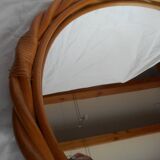 Mirror round rattan vintage 45cm diameter