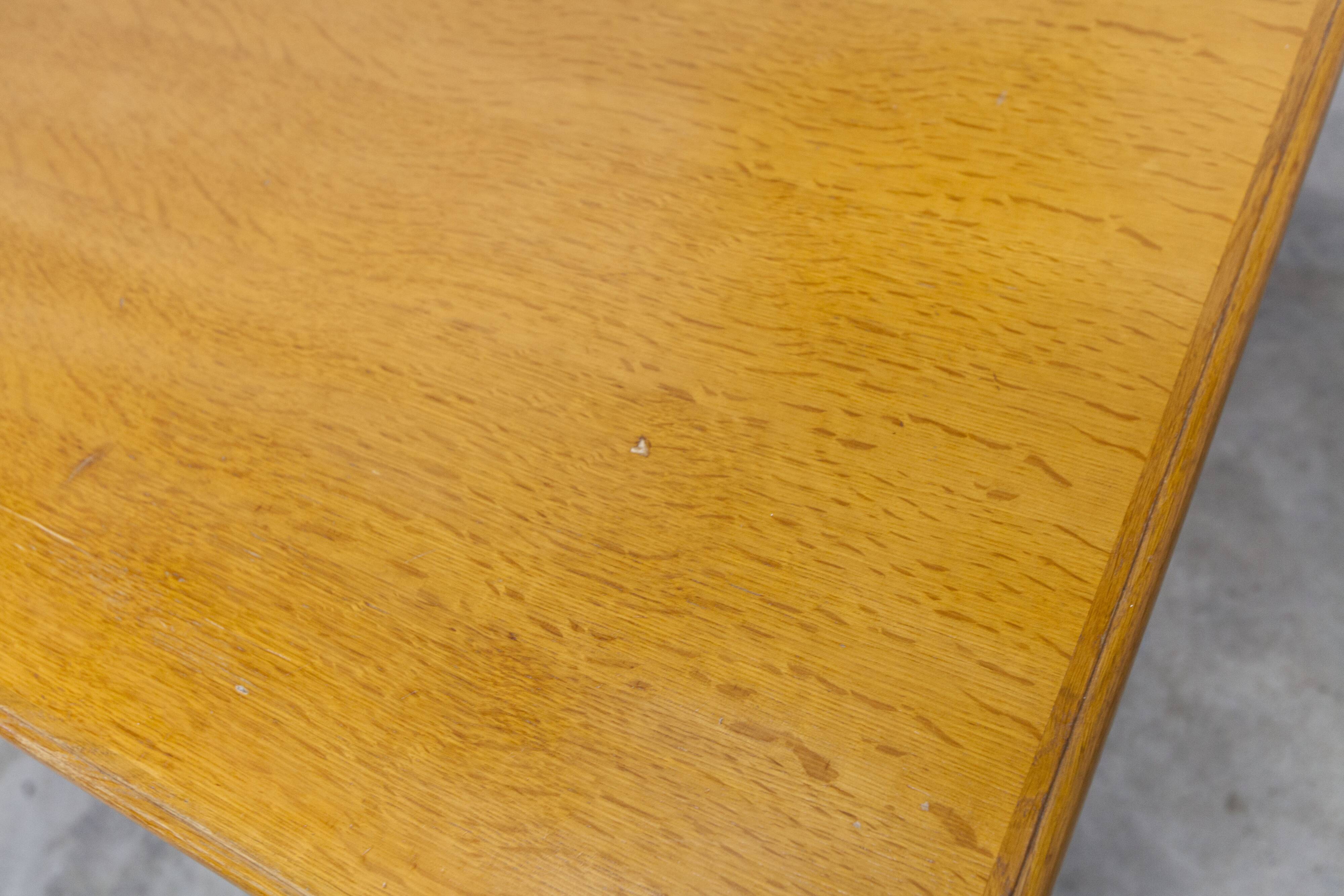 Rustic table from 1960, honey colour, 100x70cm, height 74cm.