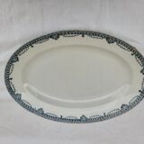 Oval dish in Earthenware of Saint Amand model turgot Iron Earth diam 35.5 cm
