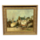 P. van Dinteren "Old Town". Oil on wood panel.