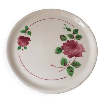 Badonviller pink cake plate Digoin