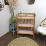 Vintage wicker and bamboo shelf