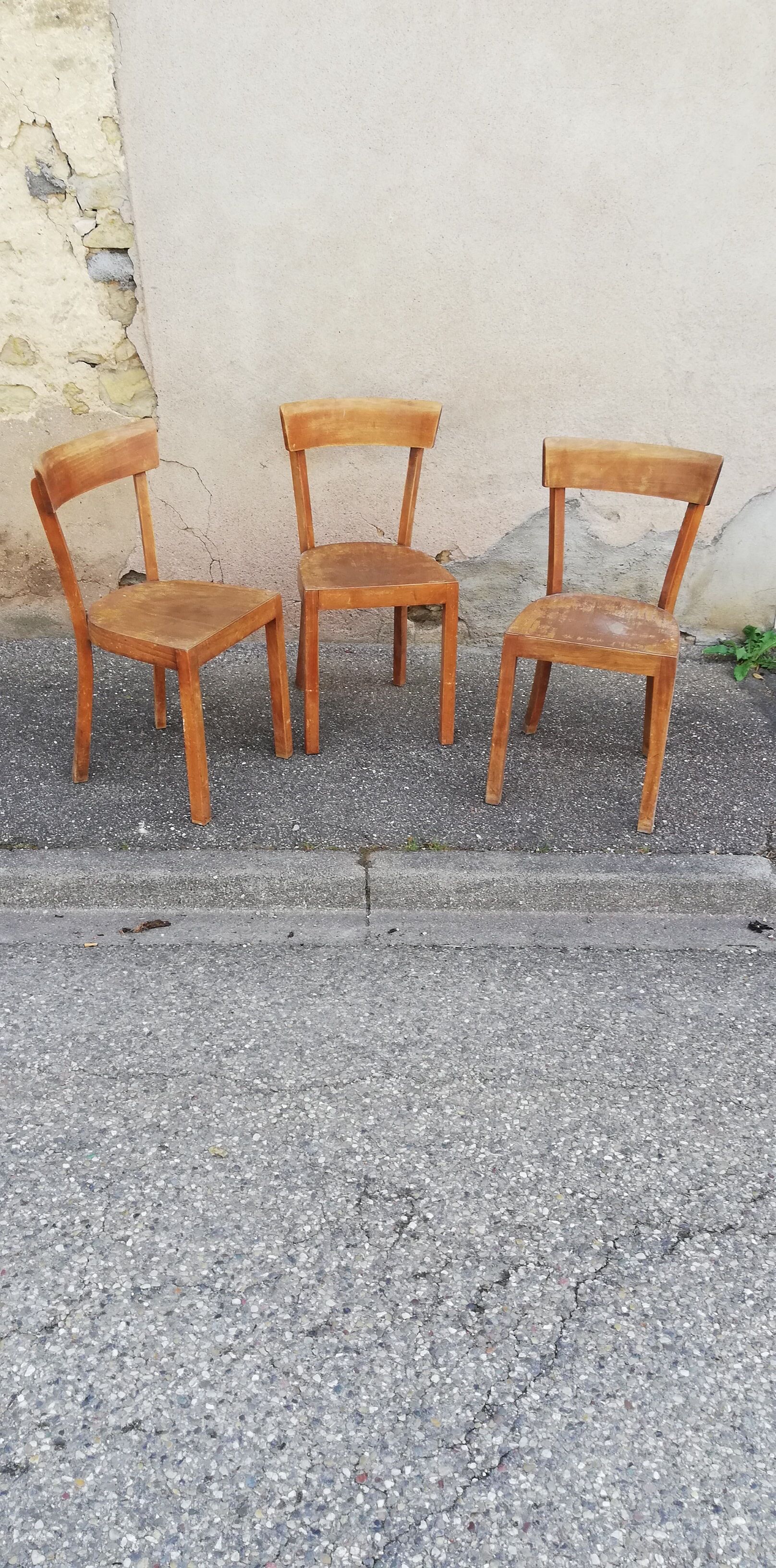 Set of 3 vintage bistro chairs