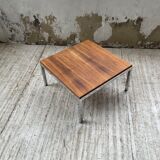 Walnut and modernist chrome coffee table