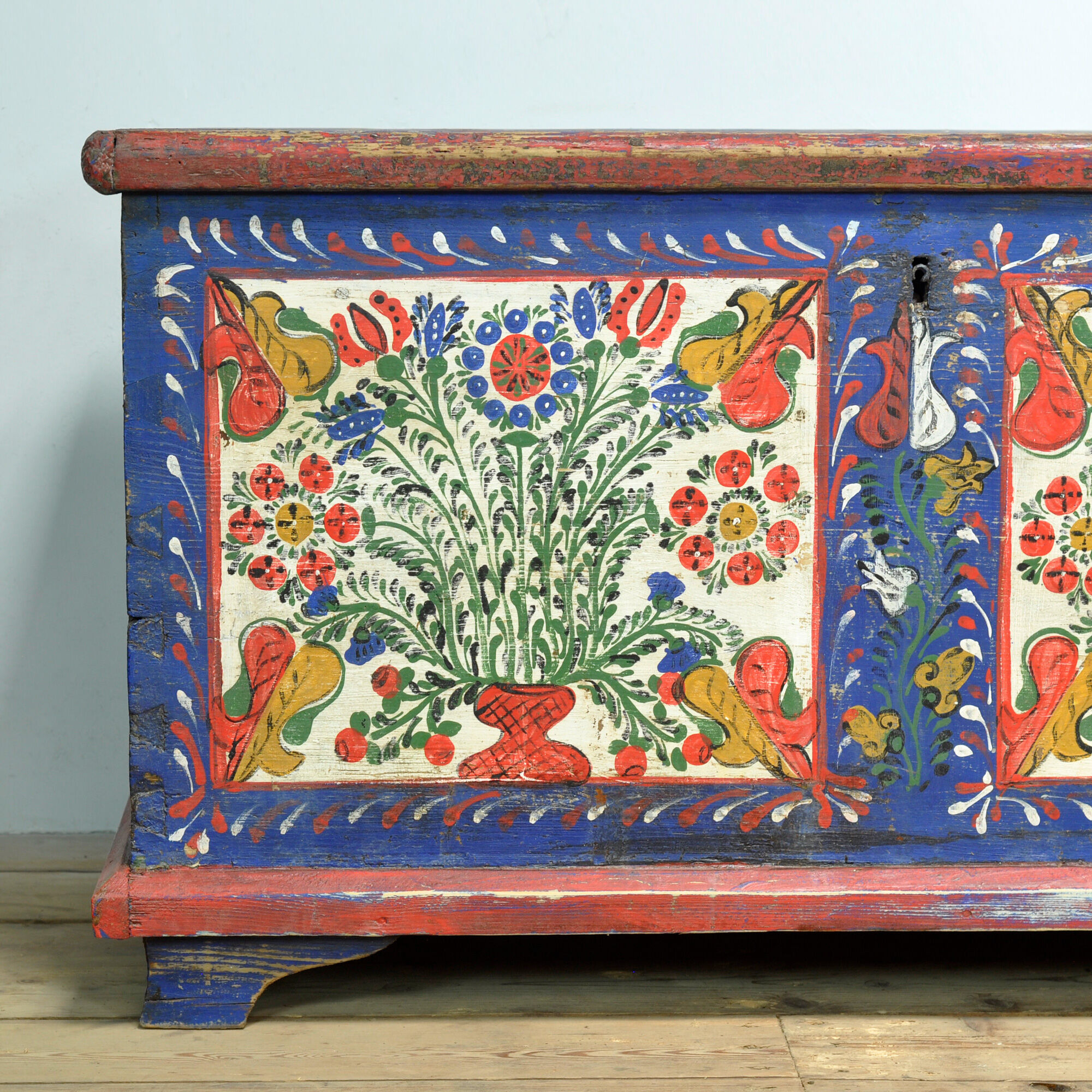 Folk art bridal chest, dated 1883