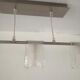 80's chrome chandelier with murano lampshades