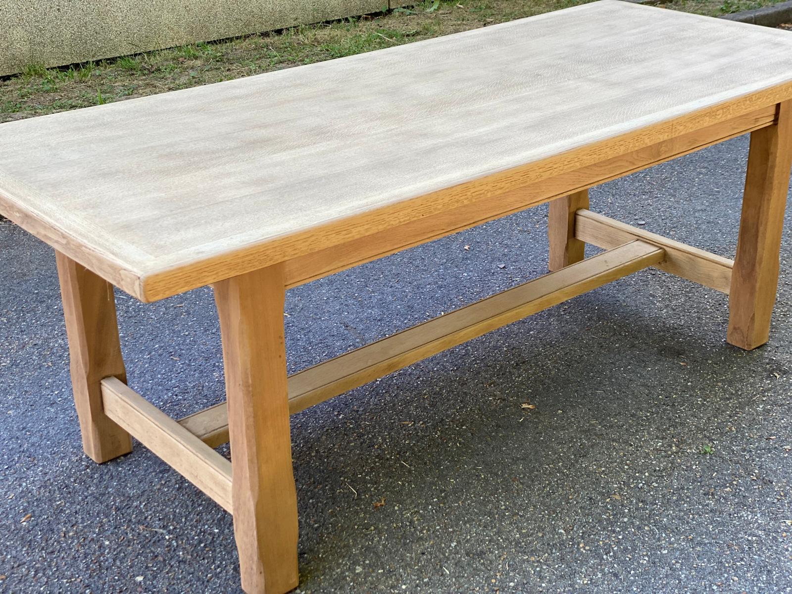 Renovated 1960s oak farmhouse dining table