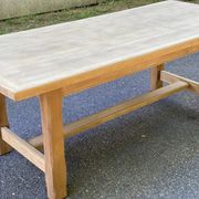 Table à manger de ferme rénovée en chêne des années 60