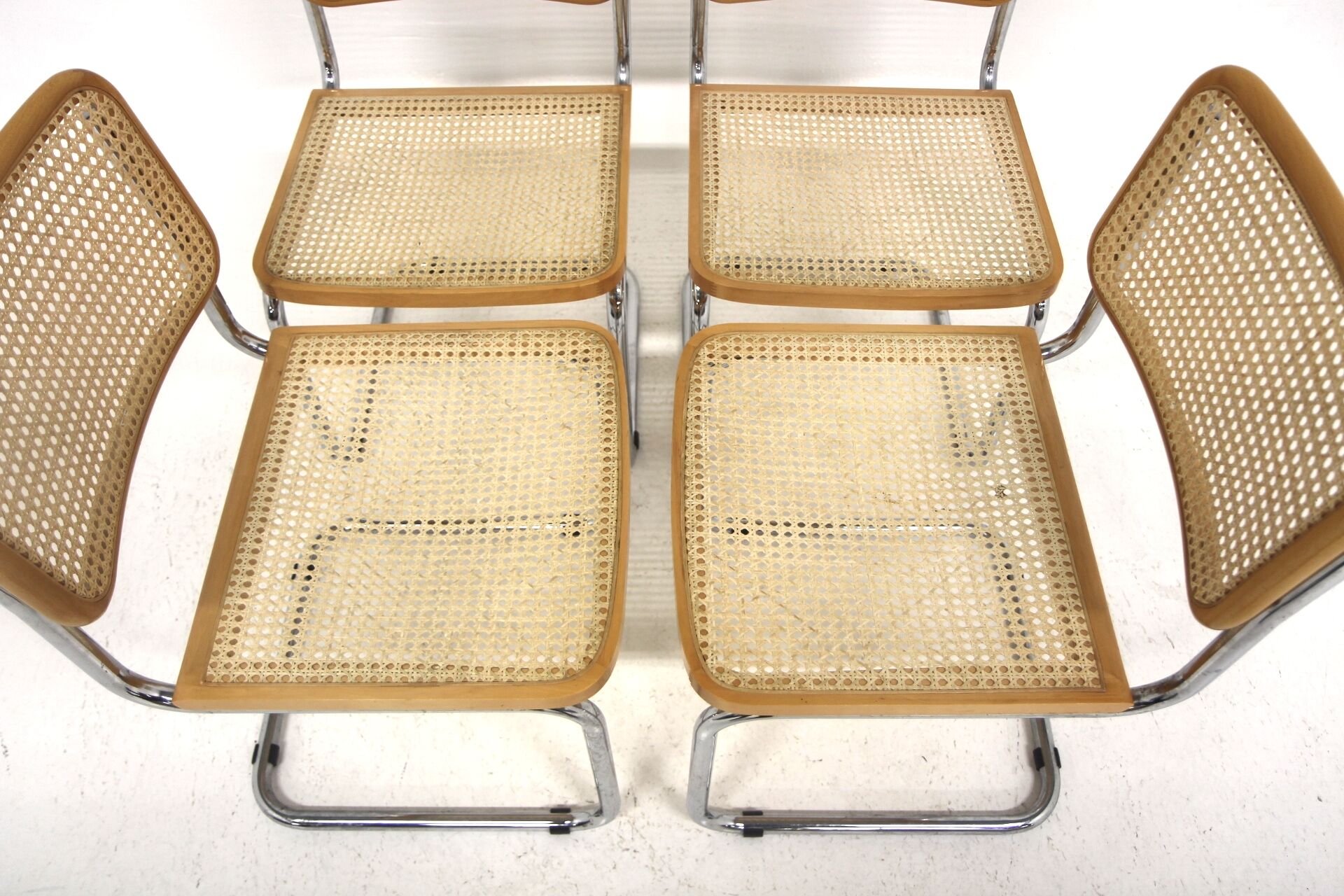 Set of 4 "B32" chairs, Marcel Breuer, Italy, 1990