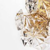 Polished brass and crystal glass wall lamp by Kinkeldey, Germany 1970’s