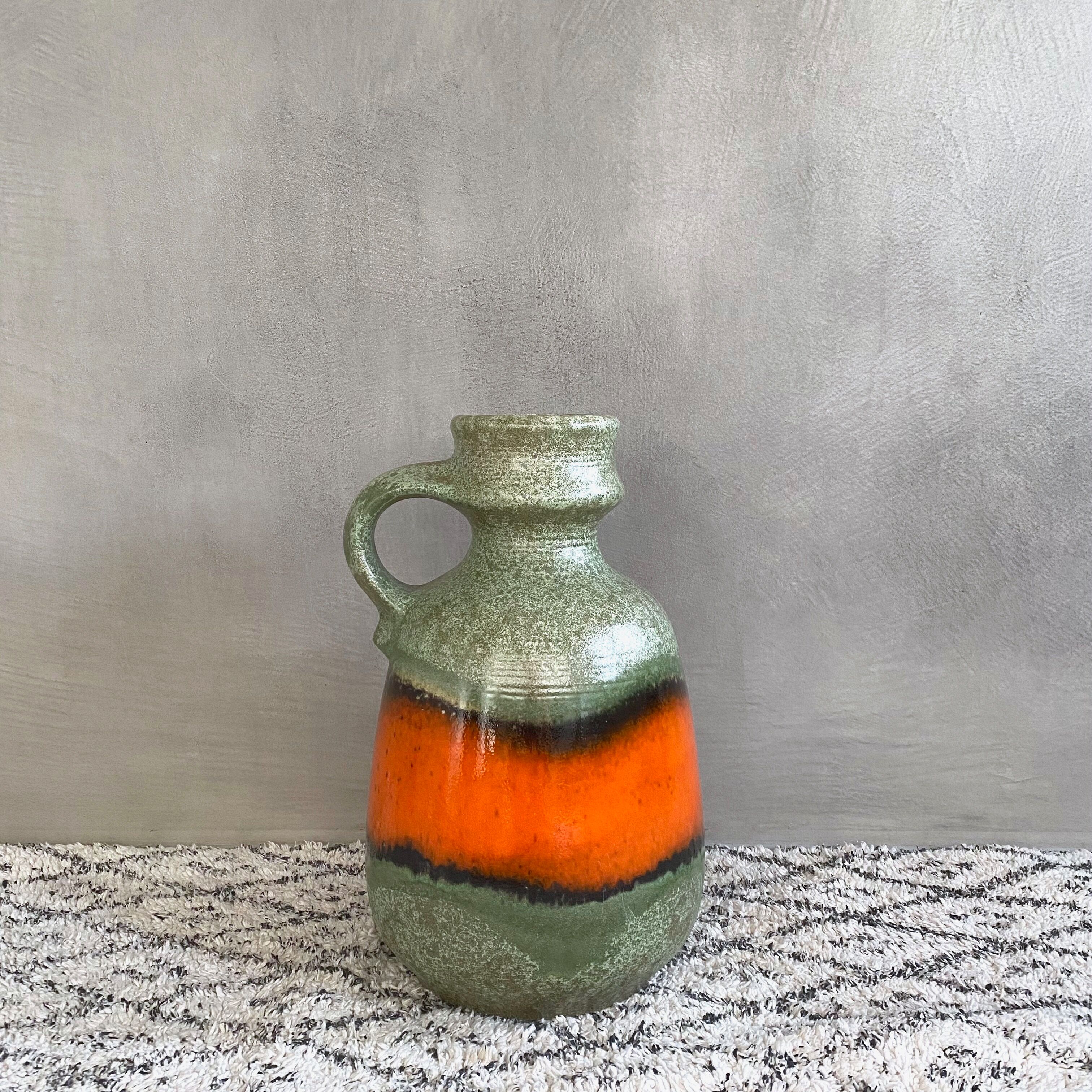 Vintage floor vase Dümler Breiden, west german pottery, 70's interior