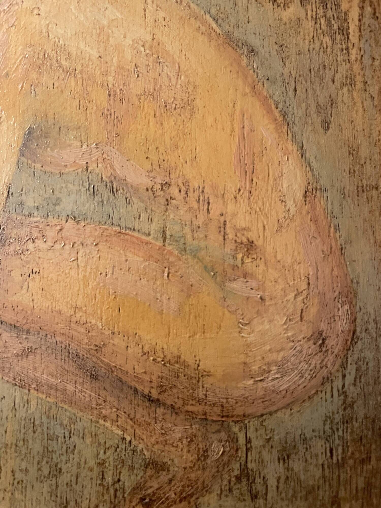 Painting signed oil on wood female portrait “belle époque”