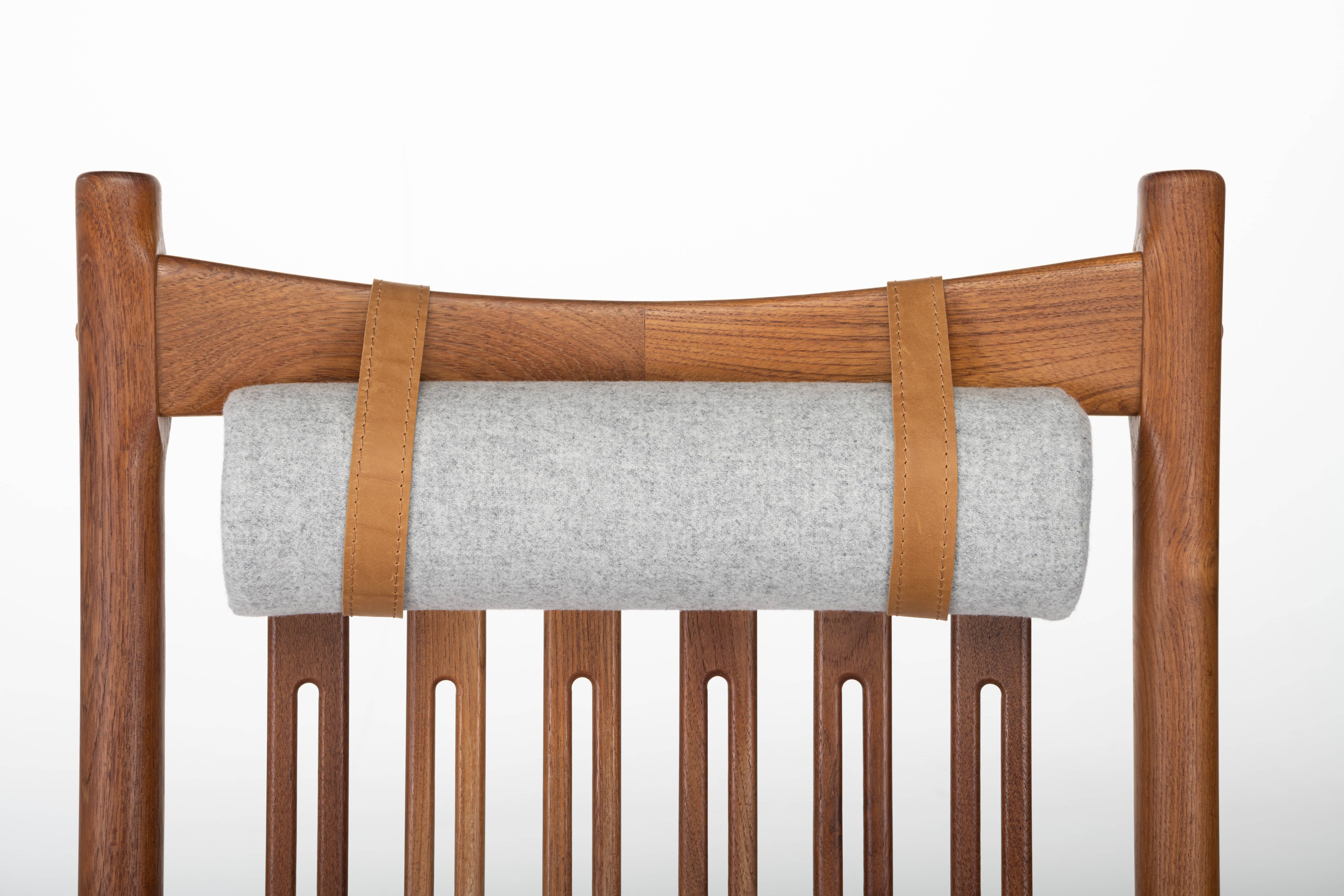 Rocking chair by Hans Olsen for Juul Kristensen in grey felt