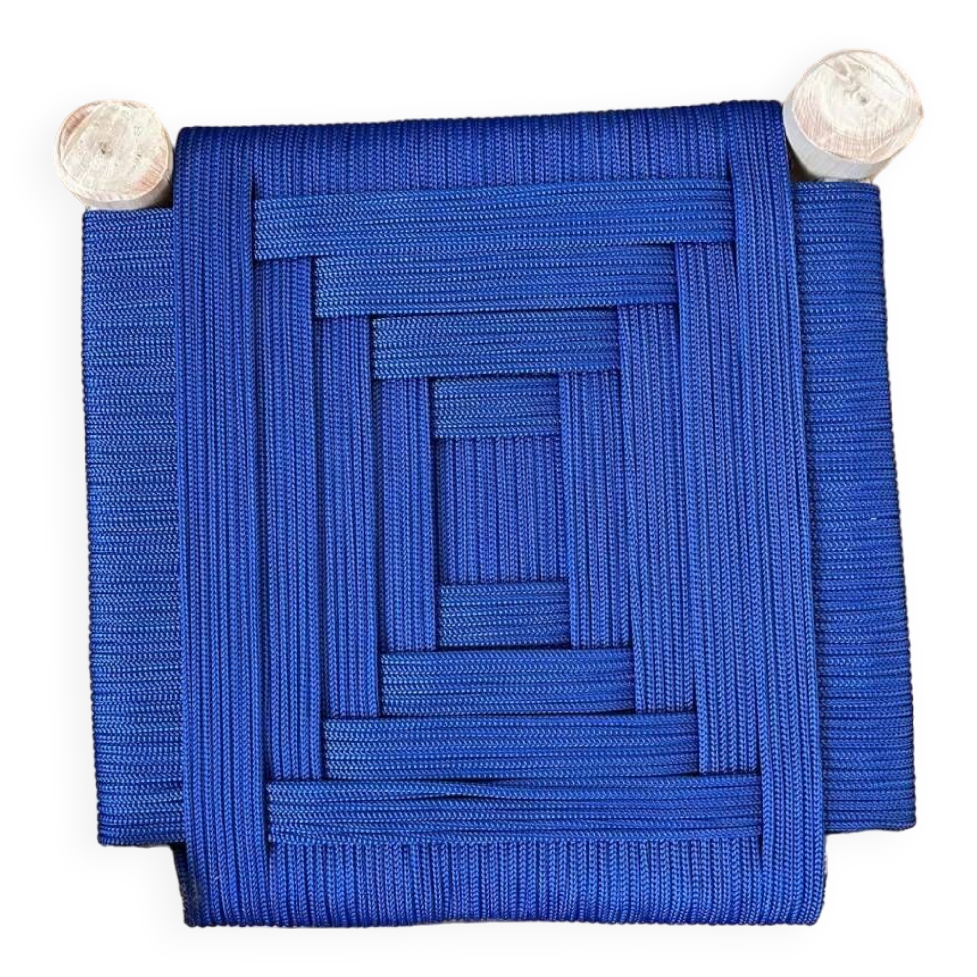 Moroccan beldi stool blue seat Majorelle