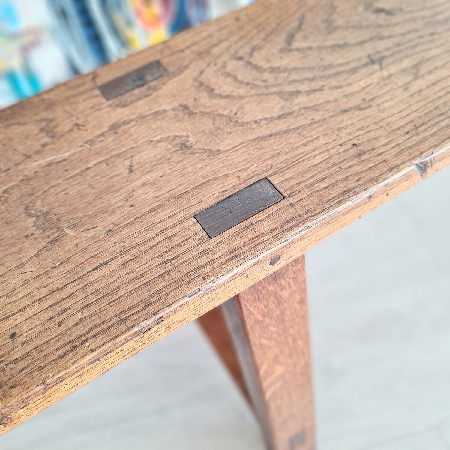 Old wooden farm bench