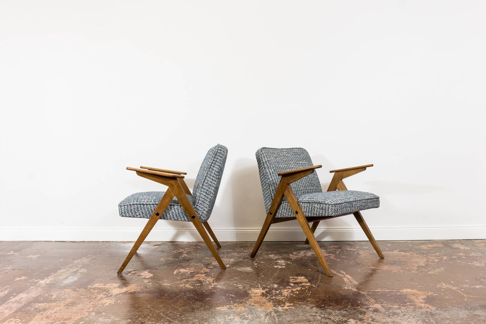 Customizable Pair Of Restored Mid Century "Bunny" Armchairs, 1970's
