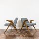 Customizable Pair Of Restored Mid Century "Bunny" Armchairs, 1970's